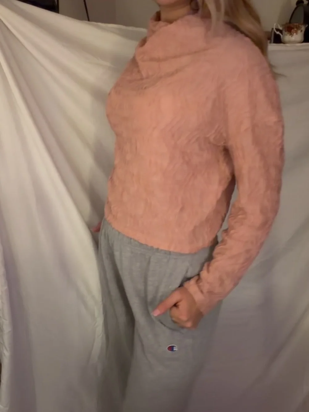Anthropology pink mock neck top